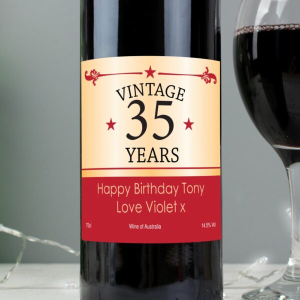 Personalised Vintage Numbers Red Wine - Image 4