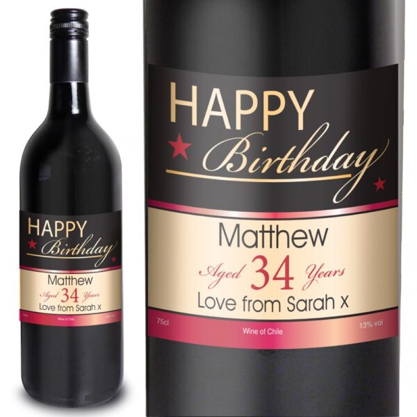 Personalised Happy Birthday Red Wine - Image 2