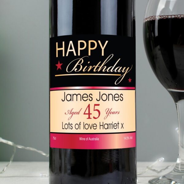 Personalised Happy Birthday Red Wine - Image 4