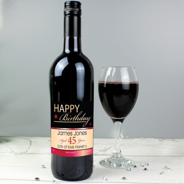 Personalised Happy Birthday Red Wine - Image 5