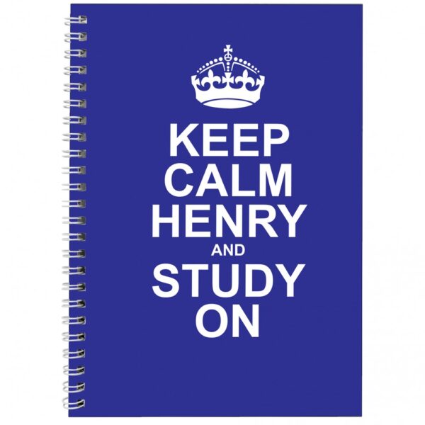 Personalised Keep Calm Blue A5 Notebook - Image 2