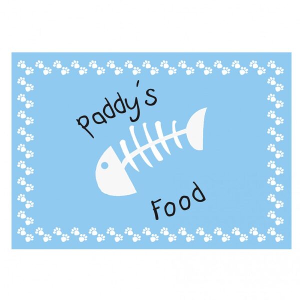 Personalised Blue Fish Bone Cat Placemat - Image 2