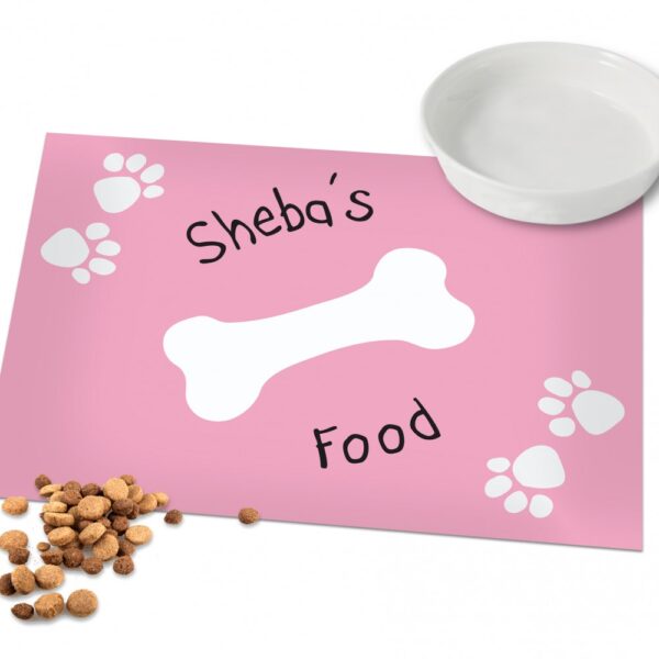 Personalised Pink Paw Print Dog Placemat - Image 4