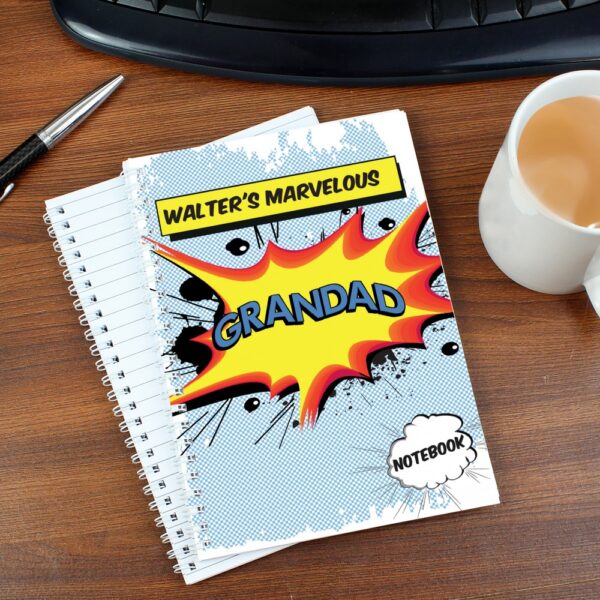 Personalised Super Hero Comic Book Themed A5 Notebook - Image 3