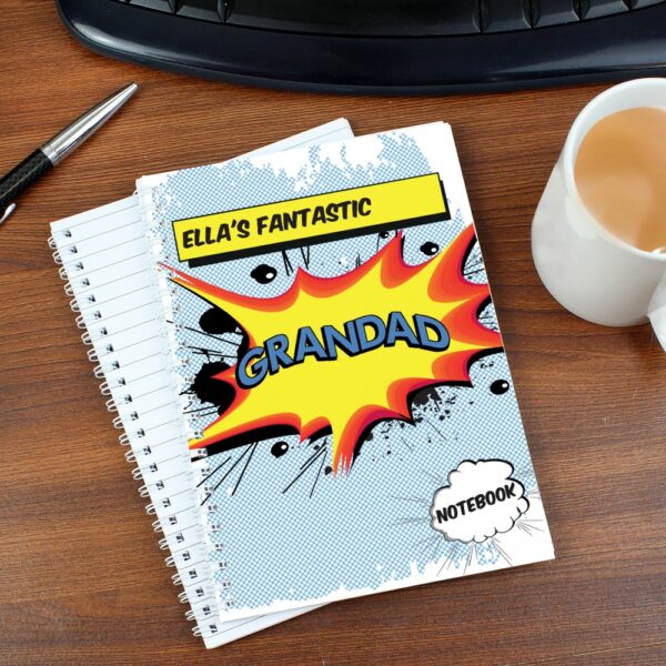 Personalised Super Hero Comic Book Themed A5 Notebook - Image 4