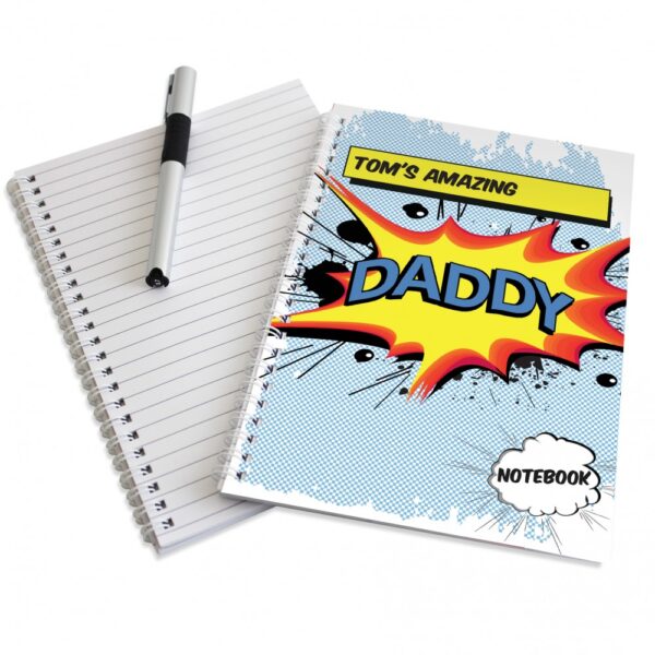 Personalised Super Hero Comic Book Themed A5 Notebook - Image 5