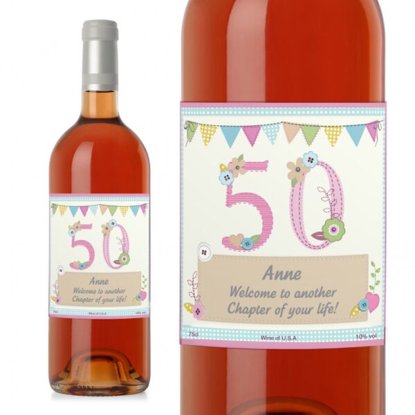 Personalised Birthday Craft Rose Wine - Image 2