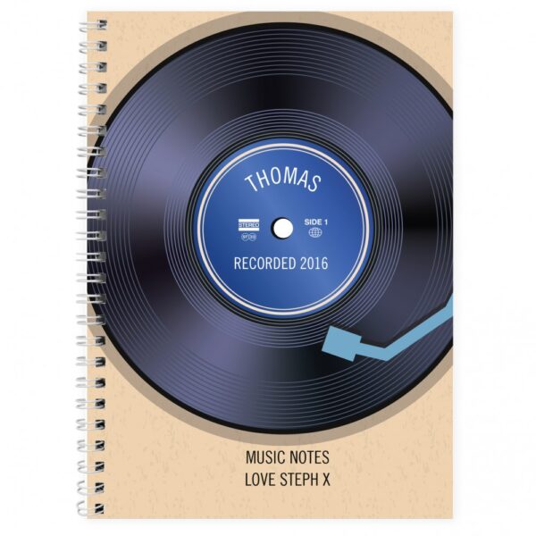Personalised Retro Vinyl A5 Notebook - Image 3