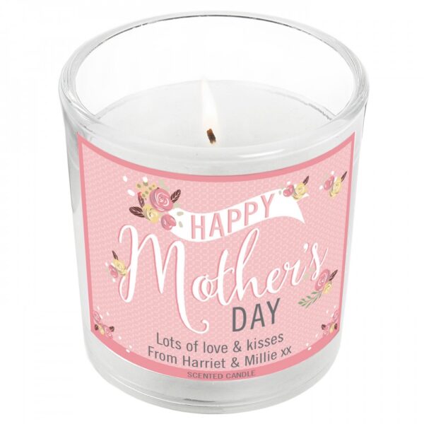 Personalised Floral Bouquet Mother's Day Scented Jar Candle - Image 2