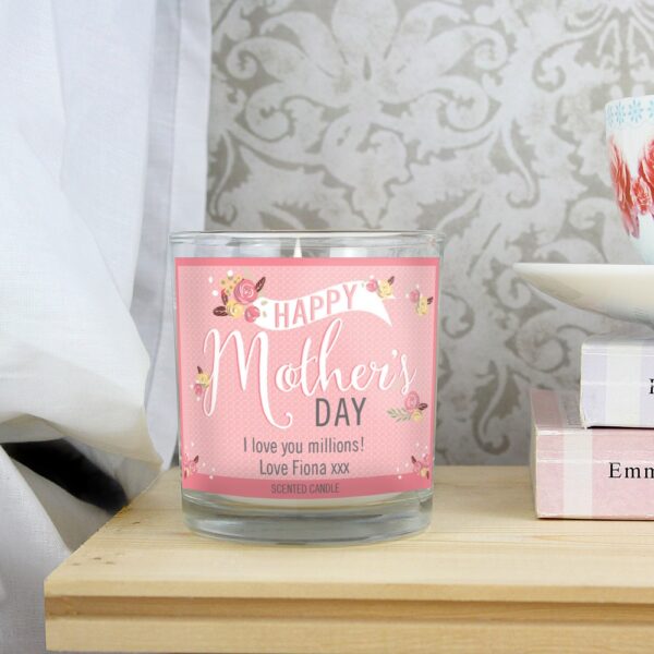 Personalised Floral Bouquet Mother's Day Scented Jar Candle - Image 3