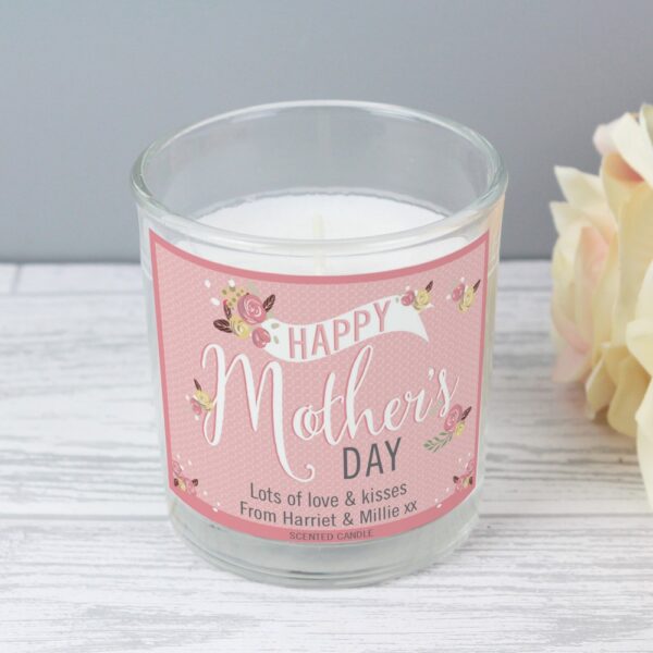 Personalised Floral Bouquet Mother's Day Scented Jar Candle - Image 4