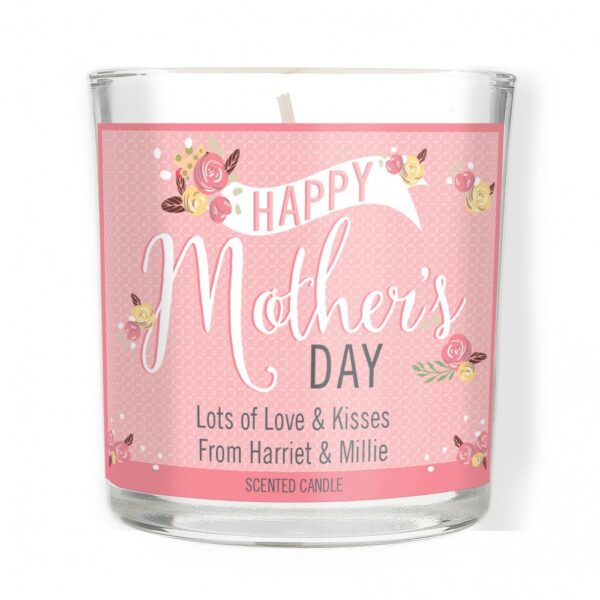 Personalised Floral Bouquet Mother's Day Scented Jar Candle - Image 5