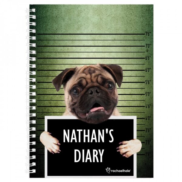 Personalised Rachael Hale Doodle Pugshot A5 Diary - Image 2