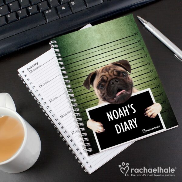 Personalised Rachael Hale Doodle Pugshot A5 Diary - Image 6