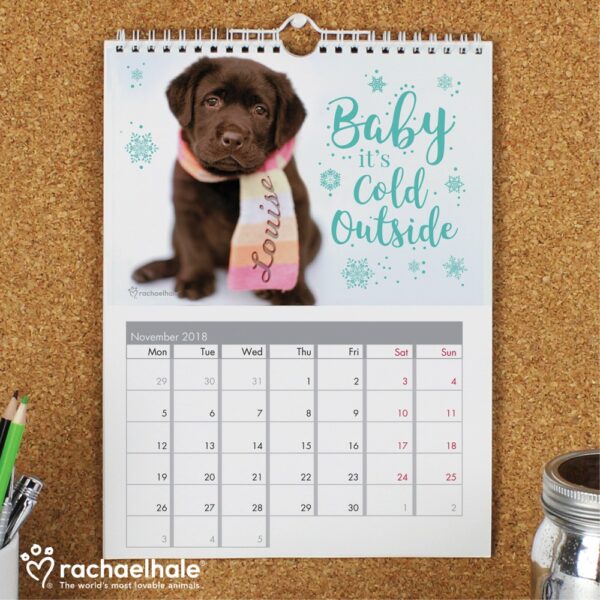 Personalised Rachael Hale 'The Cutest Dogs' A4 Wall Calendar - Image 7