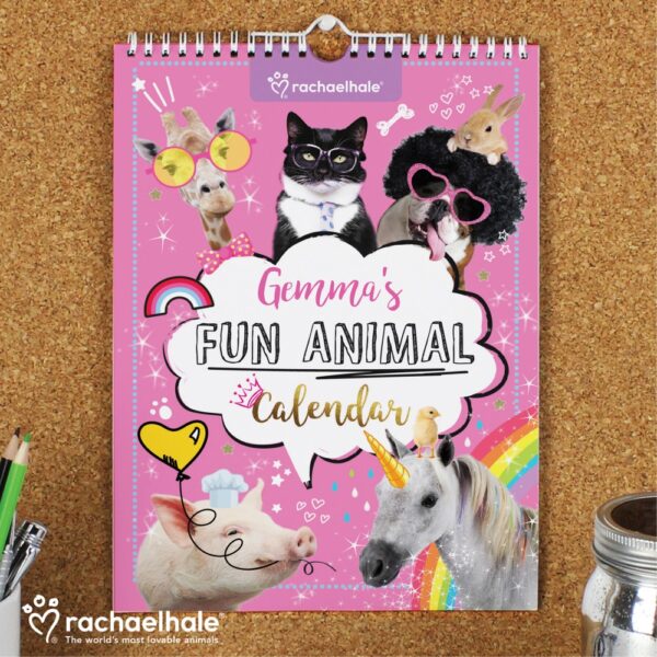 Personalised Rachael Hale Fun Animals A4 Wall Calendar