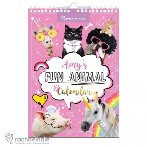 Personalised Rachael Hale Fun Animals A4 Wall Calendar - Image 2