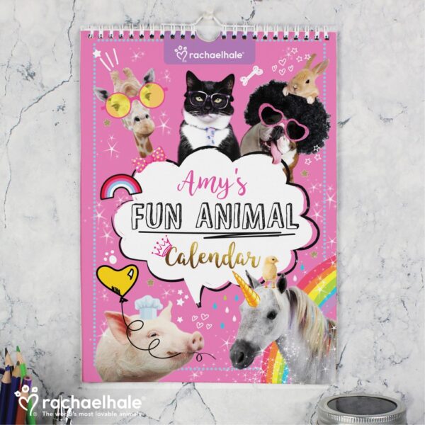 Personalised Rachael Hale Fun Animals A4 Wall Calendar - Image 3