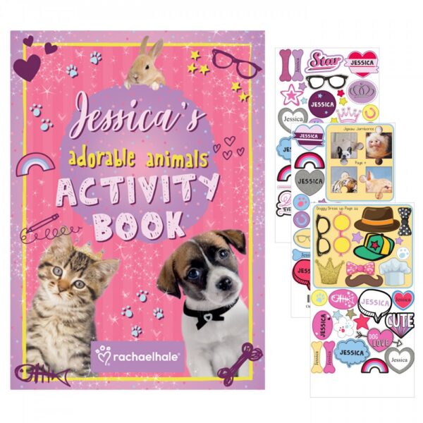 Personalised Rachael Hale Adorable Animals Activity Book With Stickers - Image 2
