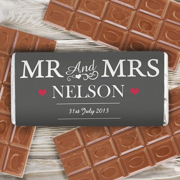 Personalised Mr & Mrs Milk Chocolate Bar - Image 3