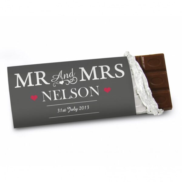 Personalised Mr & Mrs Milk Chocolate Bar - Image 4