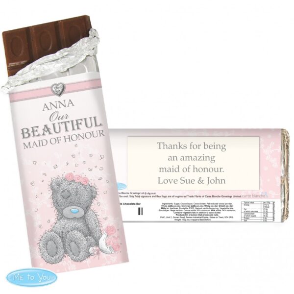 Personalised Me To You Girls Wedding Milk Chocolate Bar - Image 2