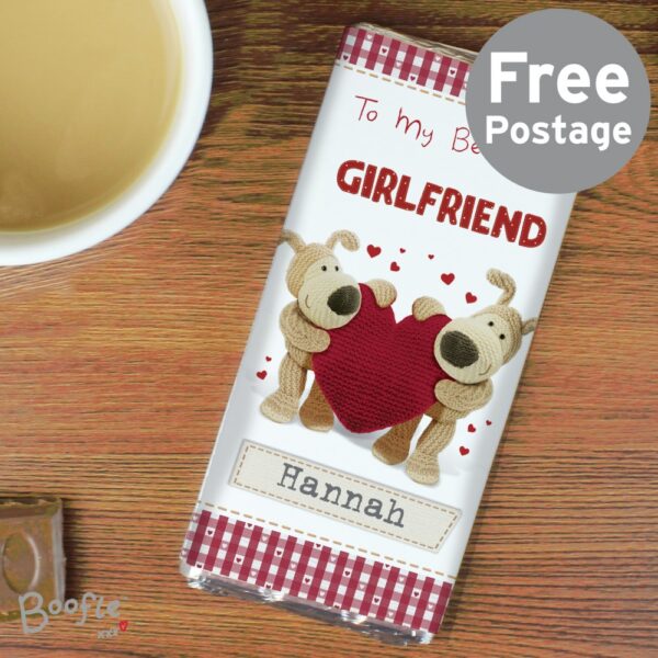 Personalised Boofle Shared Heart Milk Chocolate Bar