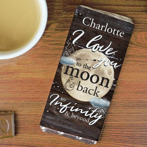 Personalised To the Moon & Infinity... Milk Chocolate Bar - Image 3