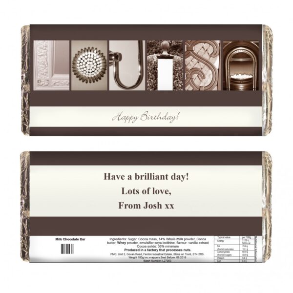 Personalised Any Message Affection Art Milk Chocolate Bar - Image 2