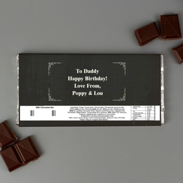 Personalised Birthday Vintage Typography Milk Chocolate Bar - Image 4