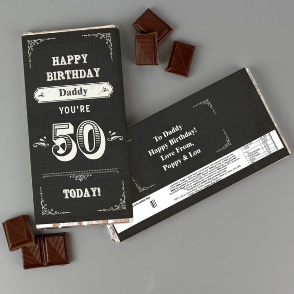 Personalised Birthday Vintage Typography Milk Chocolate Bar - Image 5