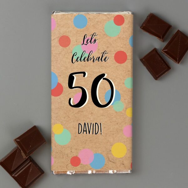 Personalised Birthday Colour Confetti Milk Chocolate Bar - Image 3