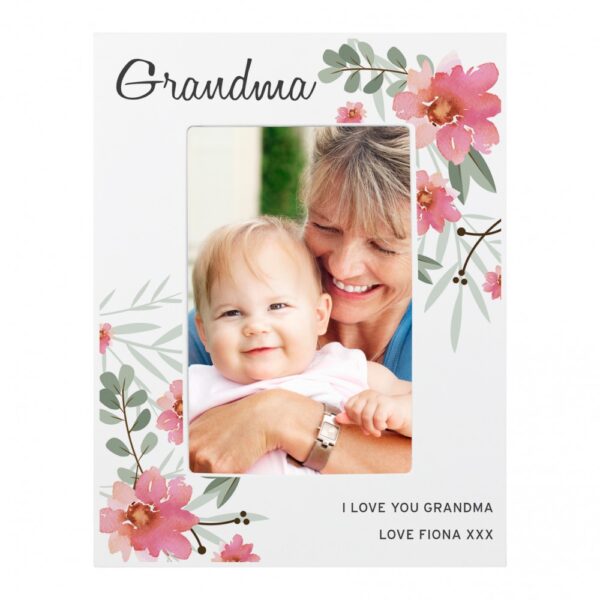 Personalised Floral Sentimental 6x4 Wooden Photo Frame - Image 2