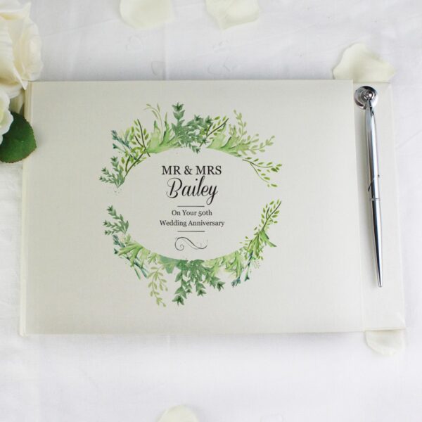Personalised Fresh Botanical Hardback Guest Book & Pen - Image 4