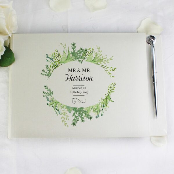 Personalised Fresh Botanical Hardback Guest Book & Pen - Image 5