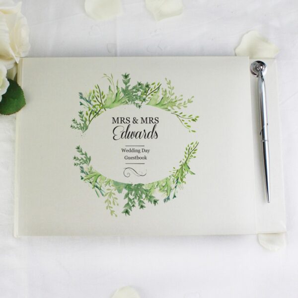 Personalised Fresh Botanical Hardback Guest Book & Pen - Image 6