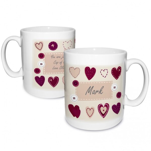 Personalised Fabric Heart Design Mug - Image 2