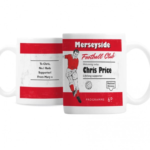 Personalised Vintage Football Red and White Supporter's Mug - Image 2