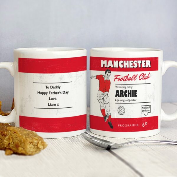 Personalised Vintage Football Red and White Supporter's Mug - Image 3