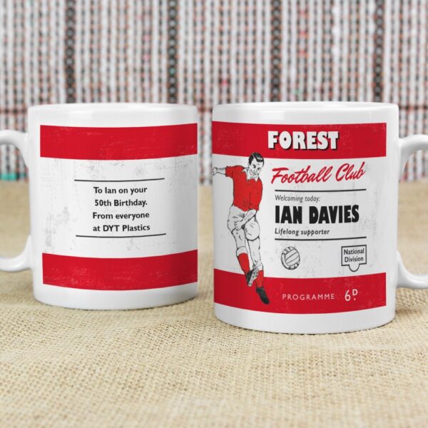 Personalised Vintage Football Red and White Supporter's Mug - Image 4