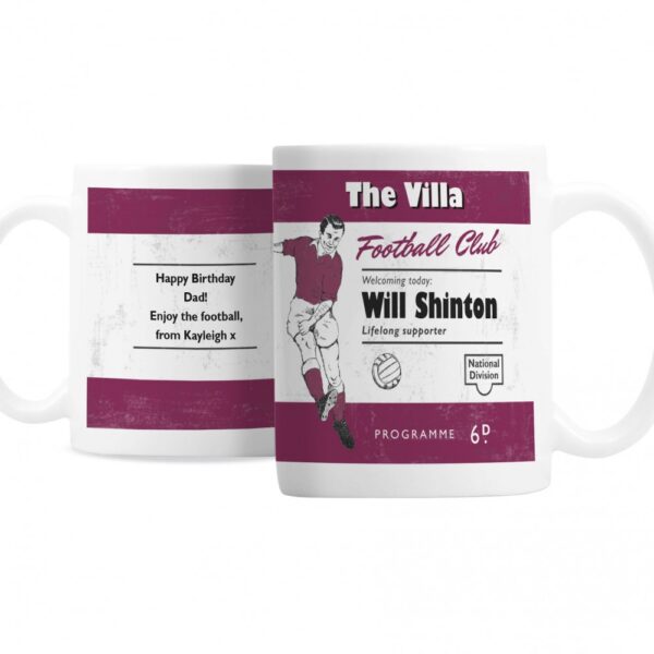 Personalised Vintage Football Claret Supporter's Mug - Image 2