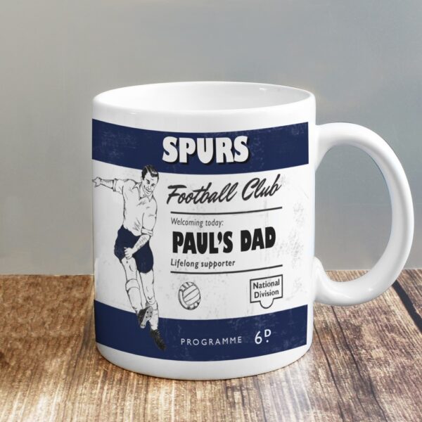 Personalised Vintage Football Navy Supporter's Mug