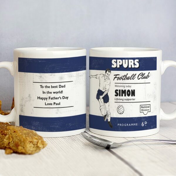Personalised Vintage Football Navy Supporter's Mug - Image 3