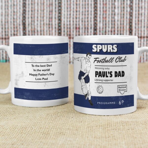 Personalised Vintage Football Navy Supporter's Mug - Image 4