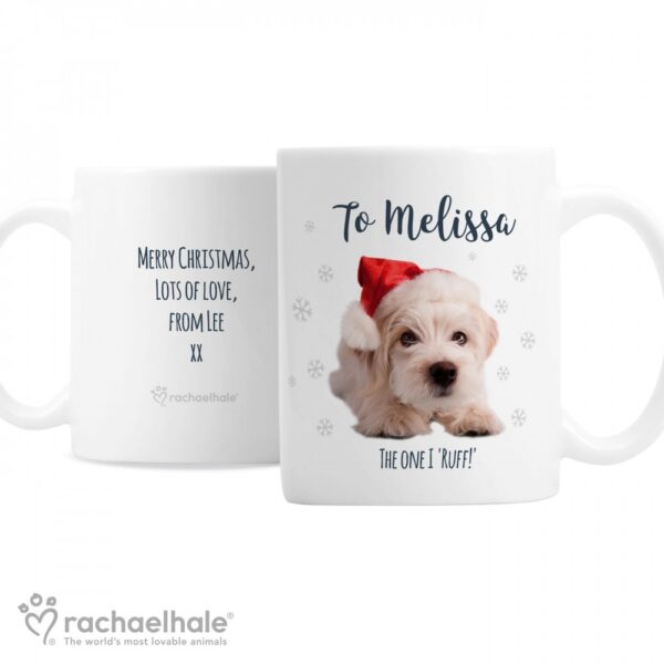 Personalised Rachael Hale Christmas Terrier Dog Mug - Image 2