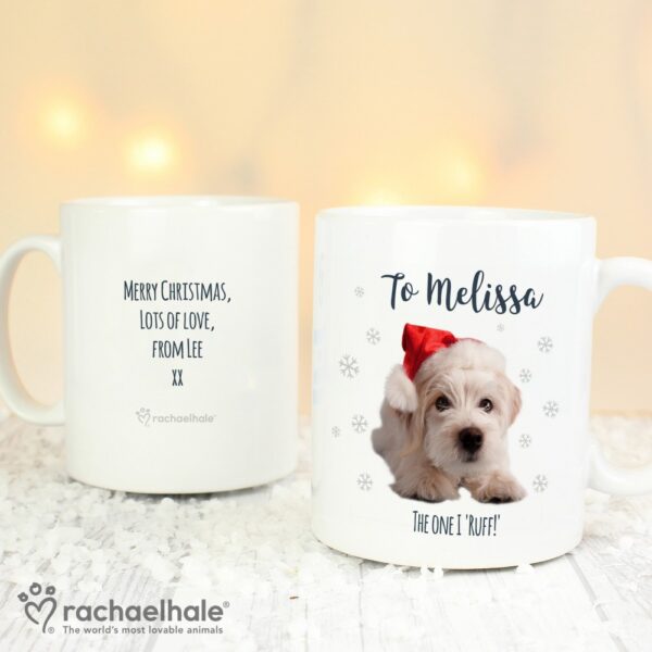Personalised Rachael Hale Christmas Terrier Dog Mug - Image 3