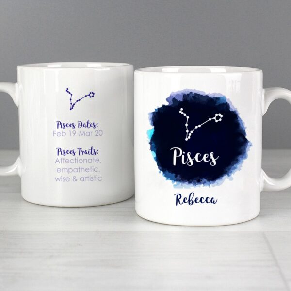 Personalised Pisces Zodiac Star Sign Mug (February 19th - March 20th)