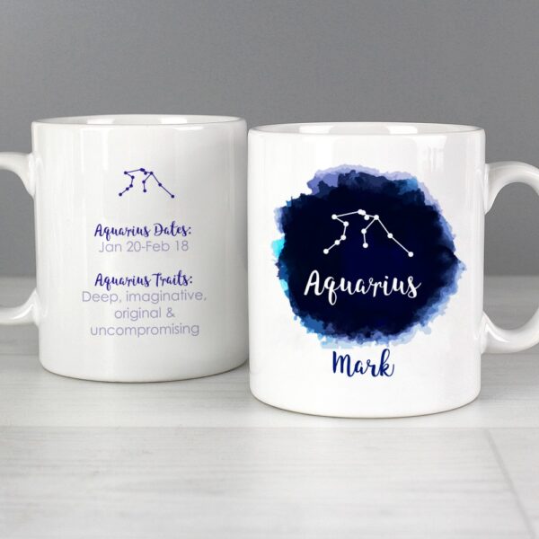 Personalised Aquarius Zodiac Star Sign Mug (January 20th - February 18th) - Image 3