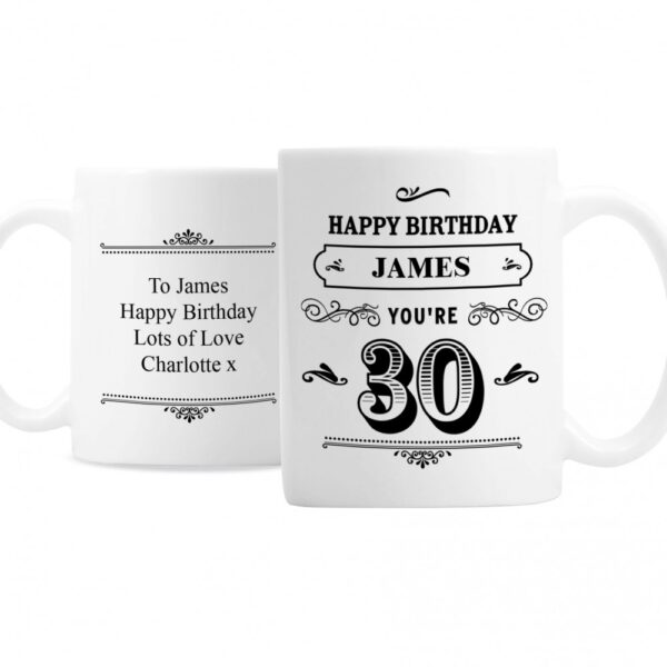Personalised Birthday Vintage Typography Mug - Image 2