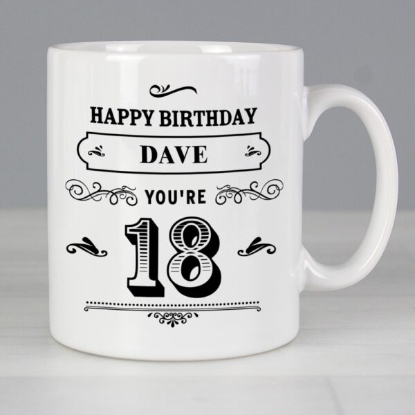 Personalised Birthday Vintage Typography Mug - Image 5